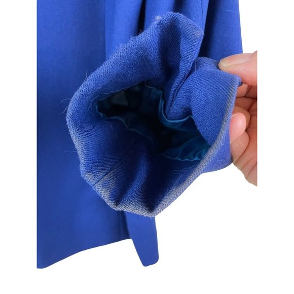 Vintage Pendleton Wool Blazer Women Size 12* Cobalt Blue Suit Jacket Teal Lining - Picture 16 of 16